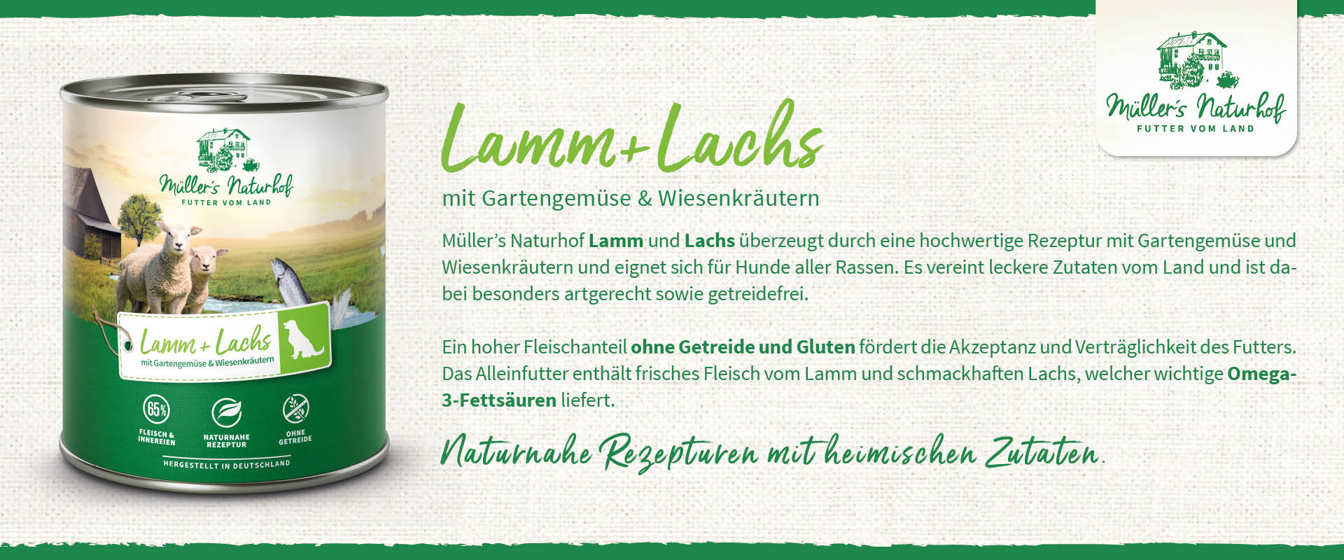 Müller’s Naturhof Traditionell Lamm und Lachs